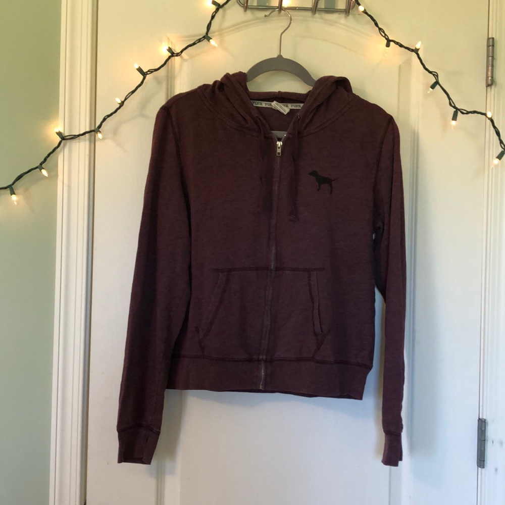 Vs pink zip up hoodie